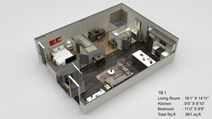 Block 17 Apartments TB 1 3D Floor Plan